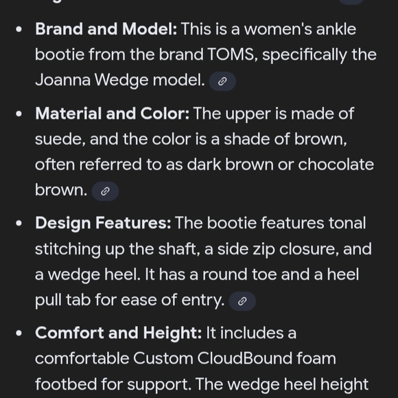 TOMS Joanna Wedge Bootie Women's Size 9 Brown Suede Side Zip Ankle Boots - Picture 9 of 9